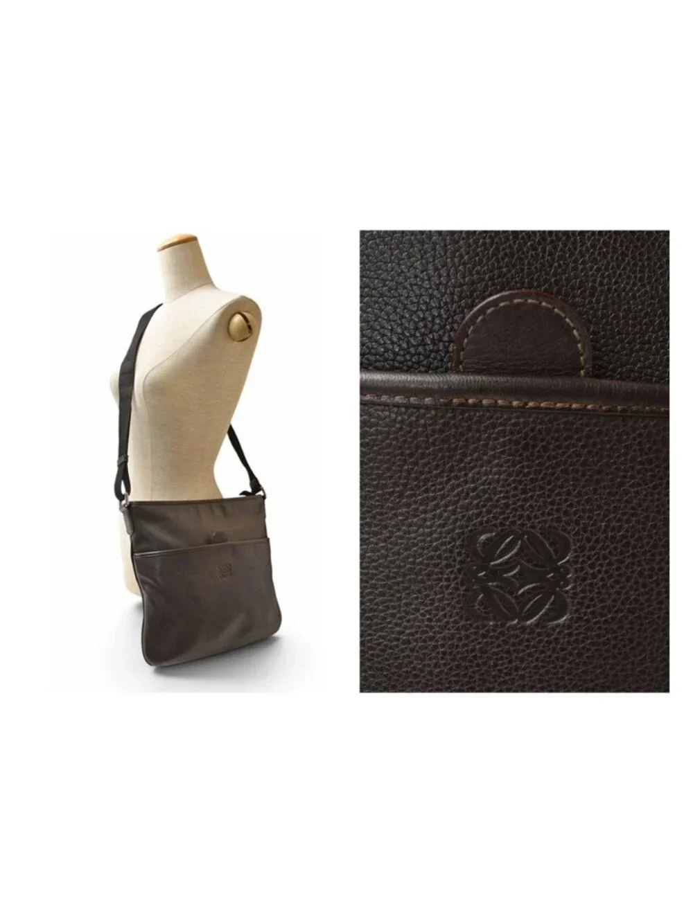 Loewe Shoulder Bag Vintage Leather Dark Brown